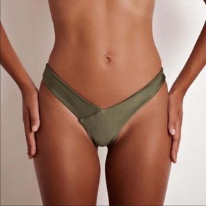 NWT Brazilian Cheeky Bikini Bottom - Olive Green